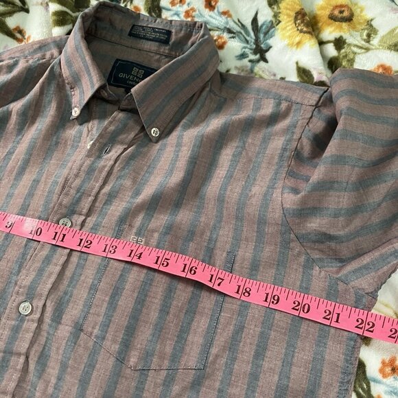 Vintage Givenchy Couture Shirt Mens M Striped Button Up - Picture 7 of 8